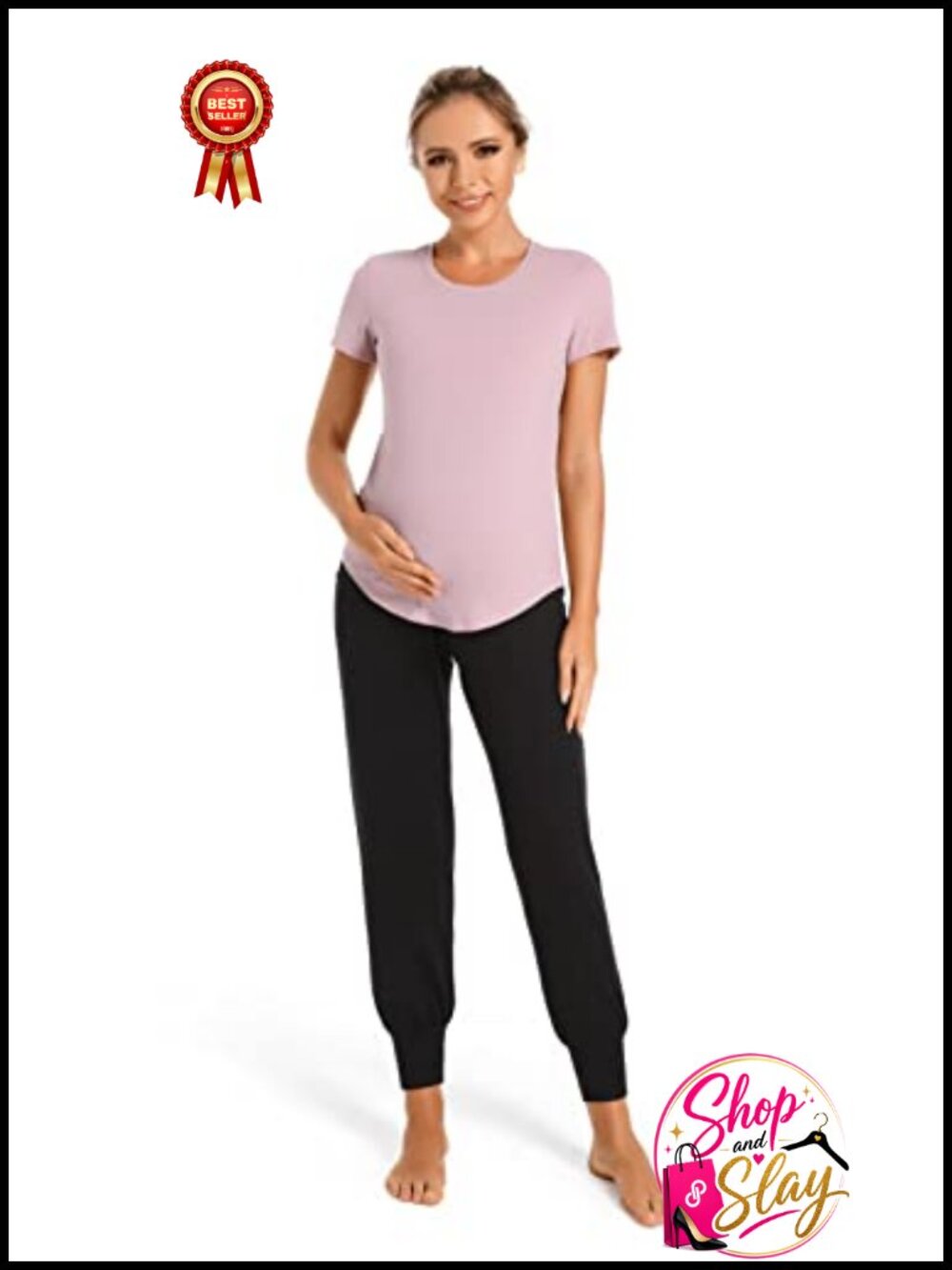 Maternity Joggers Sweatpants High Rise Tapered Leg Pregnancy Active Pants